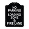 Signmission Designer Series-No Parking Loading Zone & Fire Lane Black & White Alum, 24" x 18", BW-1824-9960 A-DES-BW-1824-9960 - alternate 1